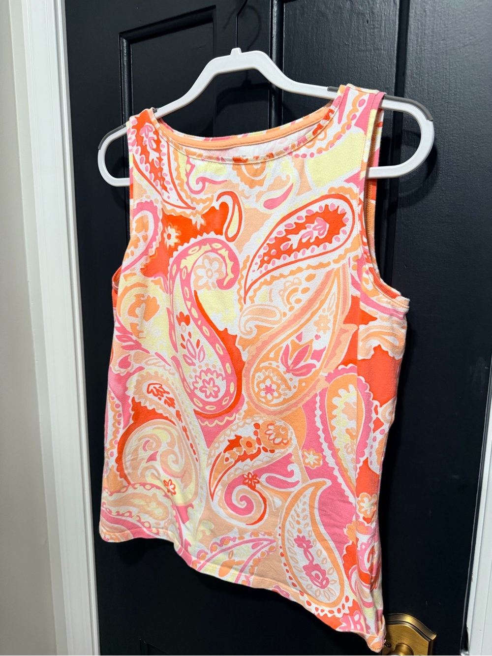 Talbots Paisley Tank Top in Orange, Pink & Cream